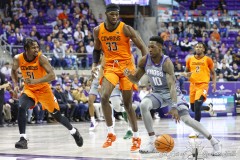 FORT WORTH, TX - FEBRUARY 18: The TCU Horned Frogs during action against the Oklahoma State Cowboys at Schollmaier Arena in Fort Worth, TX (Photo by Ross James/ALOST)