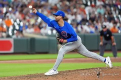 BALTIMORE — JULY 11: Chicago Cubs pitcher Jorge Lopez (41) delivers a pitch against the Baltimore Orioles during the ninth inning inside Oriole Park at Camden Yards on July 11, 2024, in Baltimore, Maryland. (Gregory Fisher/A Lot of Sports Talk)