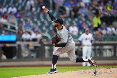 NEW YORK — JULY 29: Minnesota Twins pitcher Simeon Woods Richardson (78) delivers a pitch against the New York Mets during the first inning at Citi Field on July 29, 2024, in New York, New York. (Gregory Fisher/A Lot of Sports Talk)