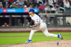 NEW YORK — JULY 29: New York Mets pitcher Jose Butto (70) delivers a pitch against the Minnesota Twins during the seventh  inning at Citi Field on July 29, 2024, in New York, New York. (Gregory Fisher/A Lot of Sports Talk)