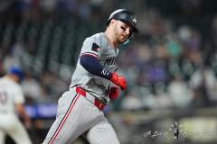 NEW YORK — JULY 29: Minnesota Twins right fielder Ryan Jeffers (27) rounds the bases after hitting a home run during the ninth  inning at Citi Field on July 29, 2024, in New York, New York. (Gregory Fisher/A Lot of Sports Talk)