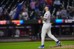 NEW YORK — JULY 29: New York Mets pitcher Jose Butto (70) reacts to getting the last out during the ninth inning against the Minnesota Twins at Citi Field on July 29, 2024, in New York, New York. (Gregory Fisher/A Lot of Sports Talk)