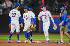 NEW YORK — JULY 29:  The New York Mets celebrate the victory after the ninth inning against the Minnesota Twins at Citi Field on July 29, 2024, in New York, New York. (Gregory Fisher/A Lot of Sports Talk)