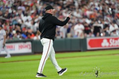 BALTIMORE — JULY 12: Baltimore Orioles manager Brandon Hyde (18) signals for a pitching change during the sixth inning inside Oriole Park at Camden Yards on July 12, 2024, in Baltimore, Maryland. (Gregory Fisher/A Lot of Sports Talk)