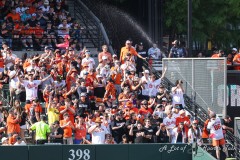 Baltimore, MD - June 1, 2024: The fans get sprayed with water in the Bird Bath during the game between the Baltimore Orioles and Tampa Bay Rays at  Oriole Park at Camden Yards in Baltimore, MD.   (Photo by Elliott Brown/A Lot of Sports Talk)