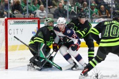 DALLAS, TX - FEBRUARY 18: Columbus Blue Jackets vs. Dallas Stars at American Airlines Center in Dallas, TX (Photo by Ross James/ALOST)