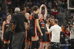 ALBANY, NEW YORK – MARCH 29:  Oregon State guard ADLEE BLACKLOCK (24) expresses her love to the fans after the 2024 NCAA Women’s Basketball Tournament Albany 1 Regional semifinal at MVP Arena on March 29, 2024, in Albany, N.Y.  (Scotty Rausenberger/A Lot of Sports Talk)