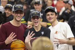 ALBANY, NEW YORK – APRIL 1:  Iowa’s CAITLIN CLARK (22) poses for a photo with her brothers BLAKE CLARK and COLIN CLARK after the 2024 NCAA Women’s Basketball Tournament Albany 2 Regional Final at MVP Arena on April 1, 2024, in Albany, N.Y.  (Scotty Rausenberger/A Lot of Sports Talk)